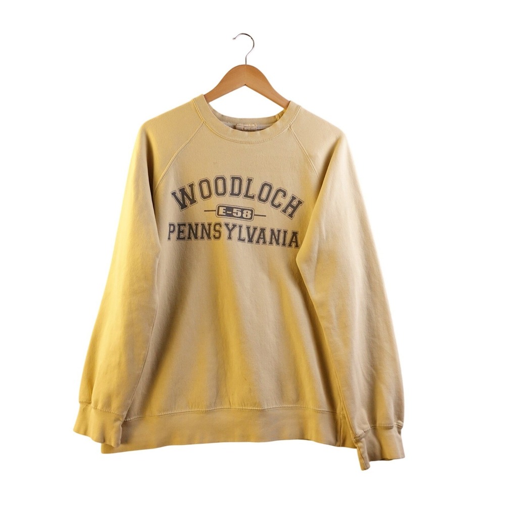 MV Sport Vintage Woodloch Pennsylvania Sweatshirt Mens‎ Size S Y2K Beige